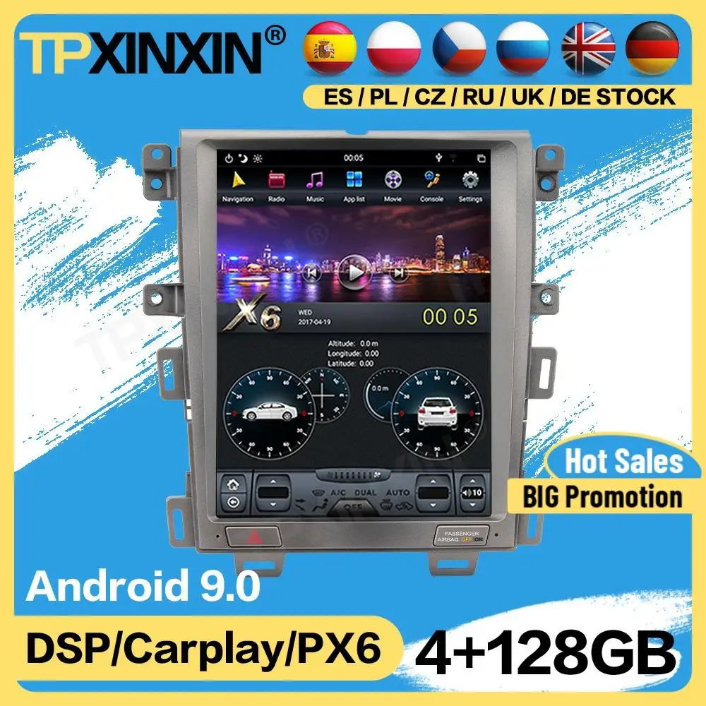 

Carplay Tesla 128G Radio 2 Din Recorder Android For FORD EDGE 2008 2009 2010 2011 2012 2013 2014 GPS Player Auto Audio Head Unit