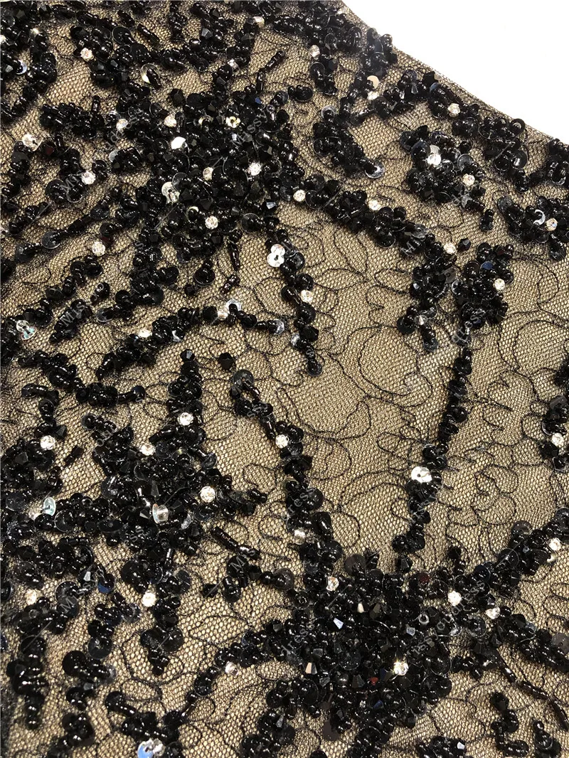 ZuhairMurad Black Color Real Picture Luxury Heavy Beads O-Neck Full Sleeves Short Length Evening Party Prom Dancing Bridal Dress