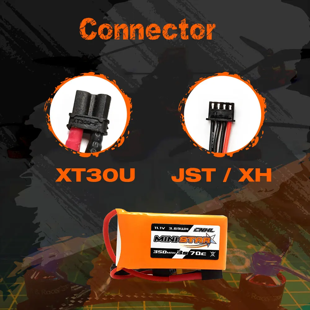Аккумулятор CNHL Lipo 3S 350 мАч 6 шт. батарея 7 4 В 70C Ministar Series с XT30 для Mini Quad RC FPV дрона