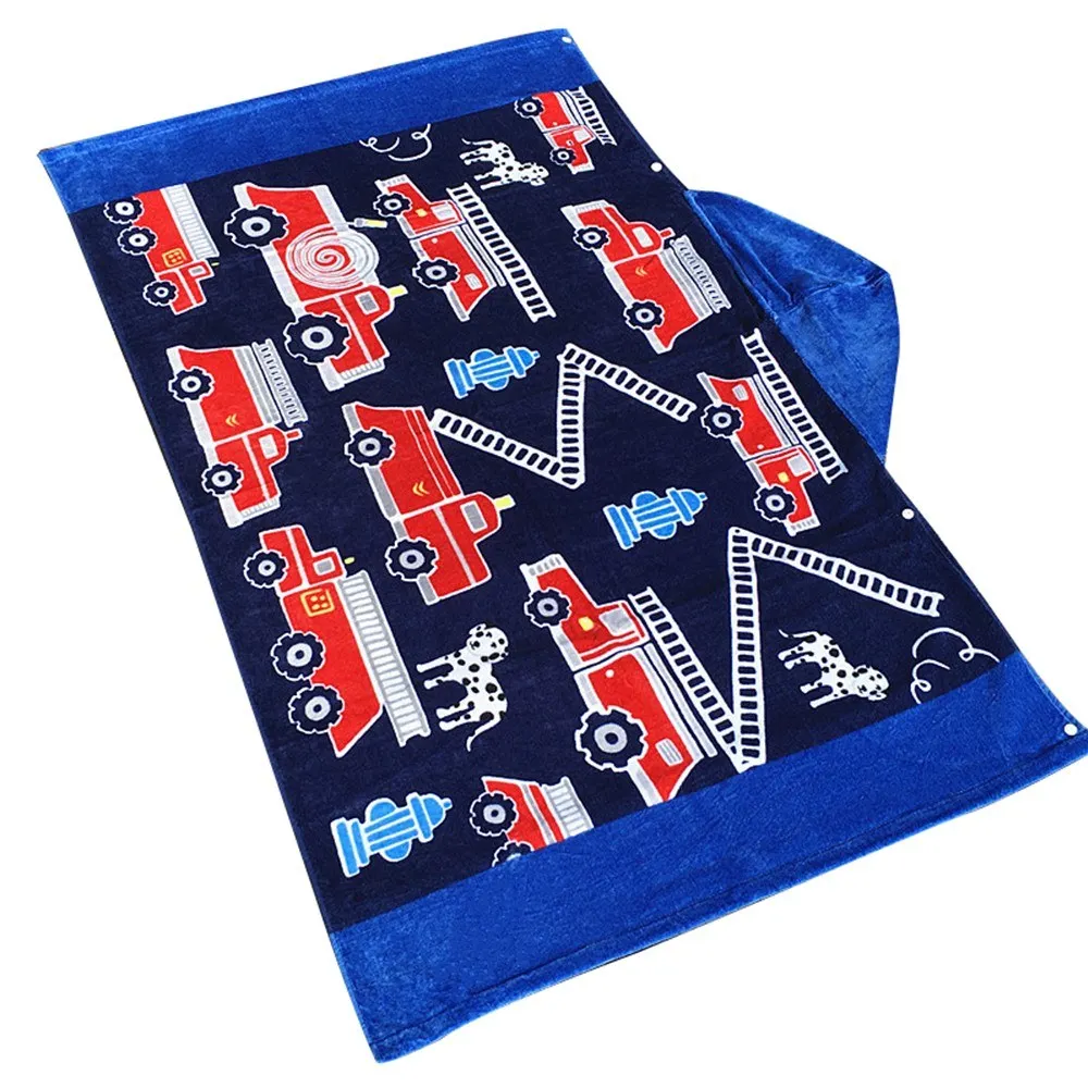 Детское пляжное полотенце с капюшоном хлопковое супер абсорбирующее милым