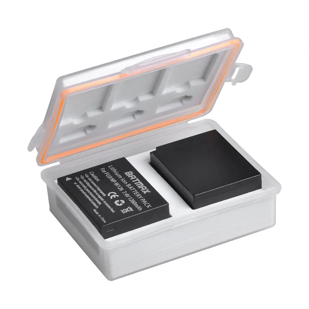 Аккумулятор Batmax NP-W126 NPW126 2 шт. зарядное устройство с двумя USB-разъемами и коробка