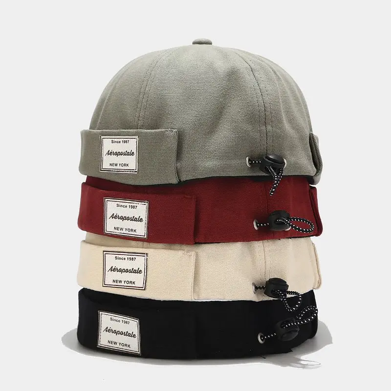 

Brimless Hat Docker Cap Women Cap Dome Hat Autumn Beanies Winter Hats For Men Short Skull Cap Crimping Bonnet Caps