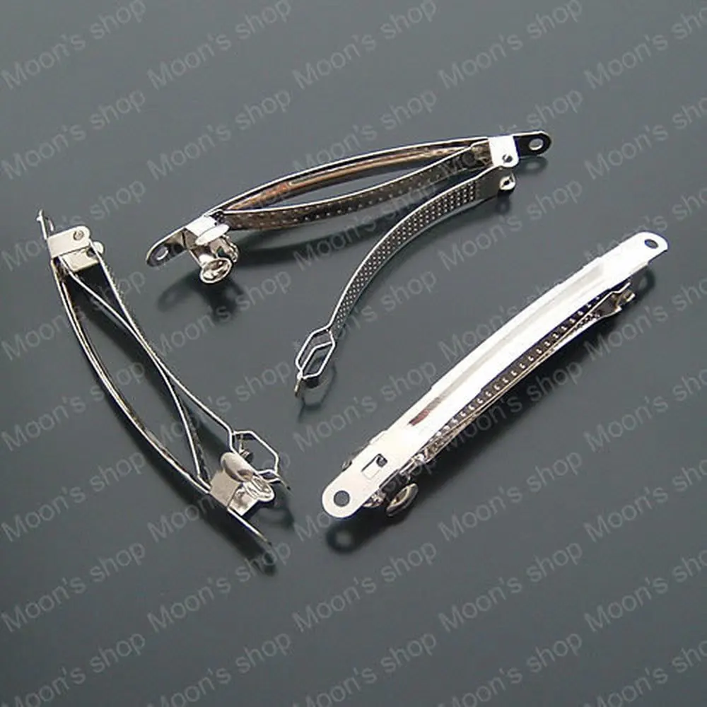 Оптовая продажа бижутерия для волос из железа с имитацией родия 80*6 мм заколка