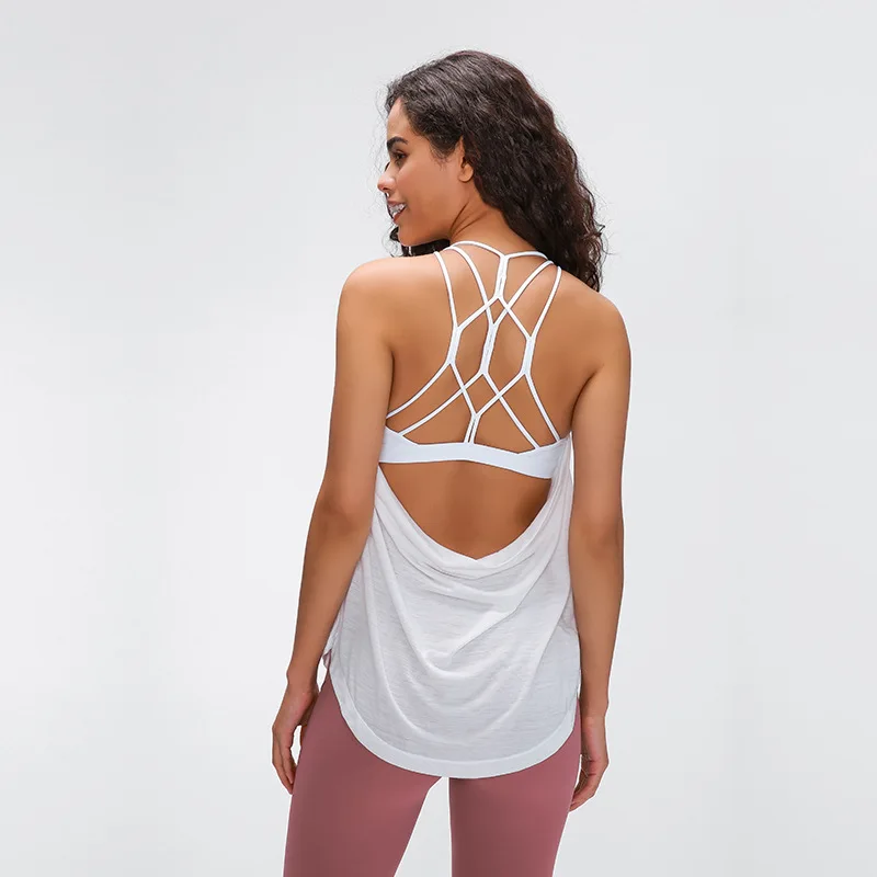 Тренировочная рубашка без рукавов с имитацией двух цветов Свободный дышащий