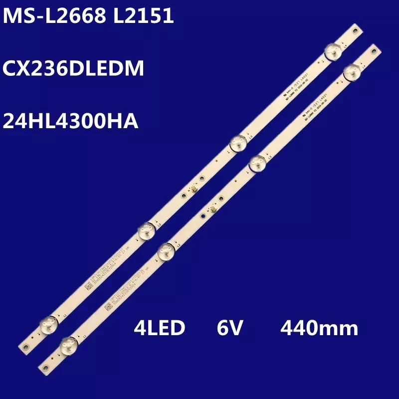 10pcs 440mm LED Backlight strip 4 Lamp for 23 24 inch LCD TV MS-L2668 L2151 CX236DLEDM JL.D24041330-006AS-M 3080524Z10DTZ004