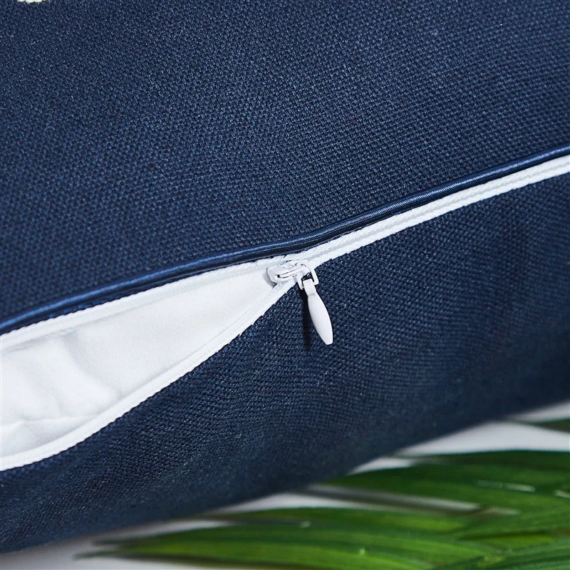 

Navy Cushion Cover 45x45cm Floral Pillow Cover Yellow Home decoration for Living Room Bed Room Hello Sushin Hidden zip