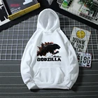 Толстовка с капюшоном из мультфильма Годзилла, теплая и флисовая Толстовка свободного кроя, для осени и зимы, для взрослых, подарок на Рождество, день рождения 2021