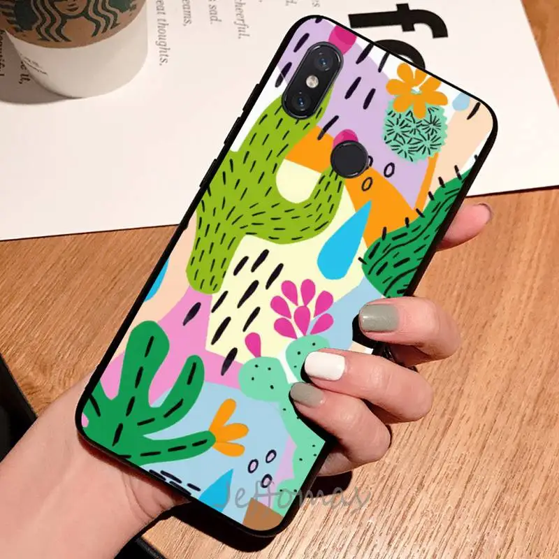 

Plant cactus cartoon pattern Phone Case For Xiaomi Redmi note 7 8 9 t max3 s 10 pro lite coque shell cover funda