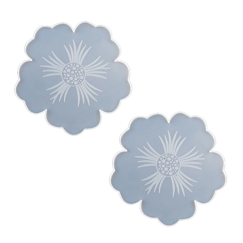

2Pcs Flower Sea Turtle Resin Coaster Mold Silicone Geode Coaster Resin Mold Tool