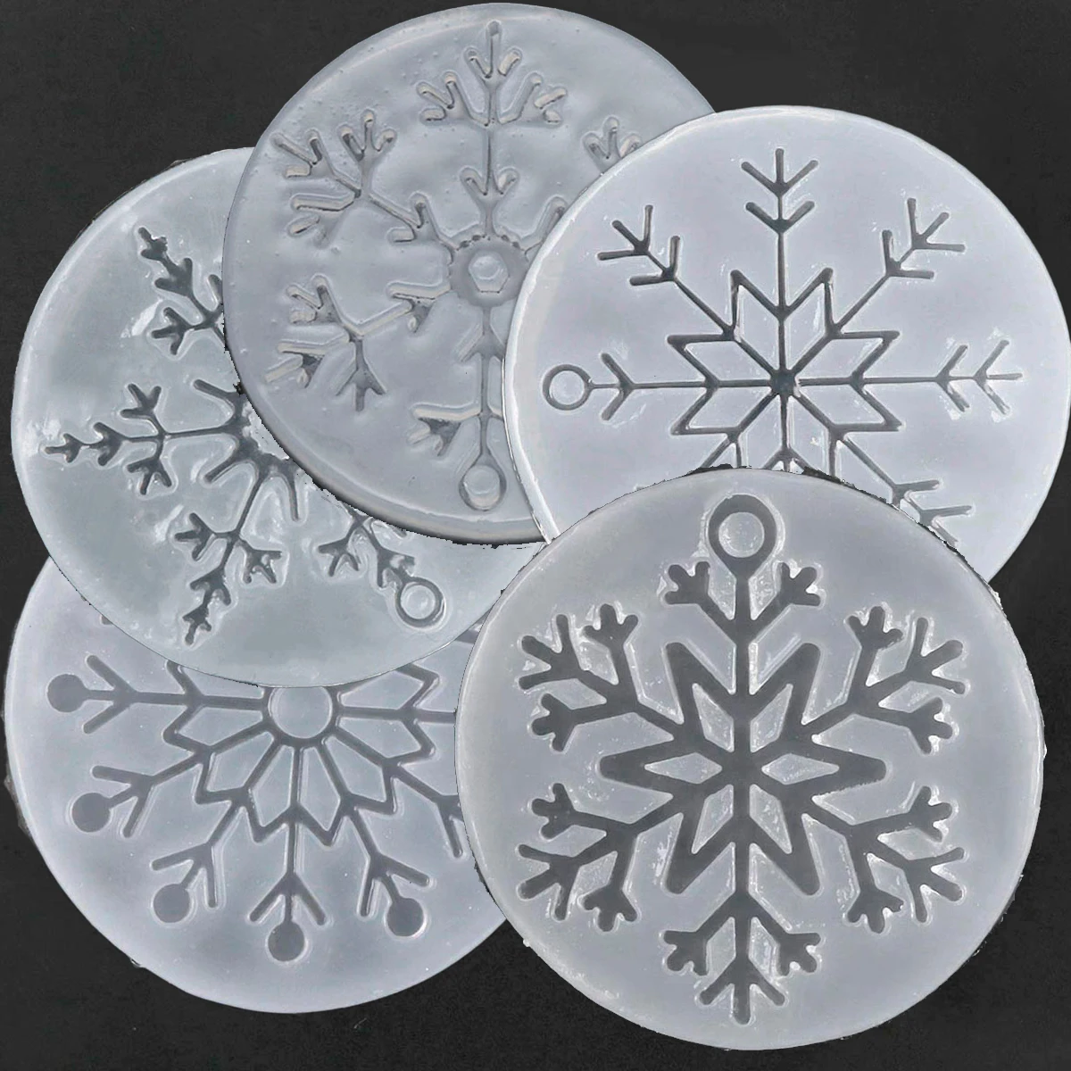 

1-5PCS Christmas Decorations Snowflake Charm DIY UV Silicone Mold Container Mold Resin Art Supplies Silicone Mold for Resin