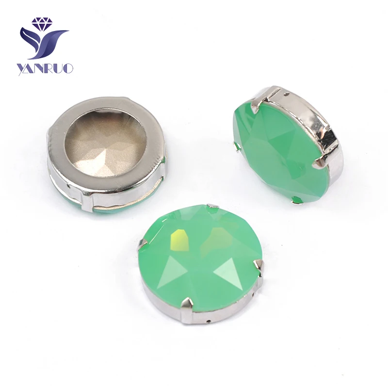 Pacific Opal Yanruo 1201 круглая нашивная СТРАЗА стеклянные поделки камни и кристаллы Точка назад большие стразы для украшения - Цвет: Pacific Opal