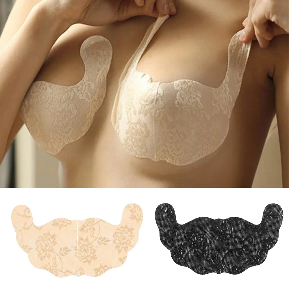 

Adhesive U Shape Breast Stickers Invisible Push Up Nipple Cover Pads Strapless Disposable Silicone Stick On Bra Petals