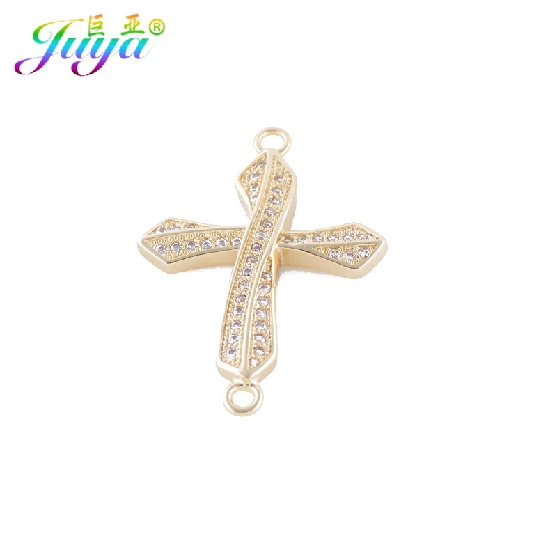 Gold Juya DIY Ювелирные изделия фурнитура поставки золото/серебро Бесконечность Крест соединитель подвески для женщин мужчин шарм браслеты Изготовление - Окраска металла: Gold