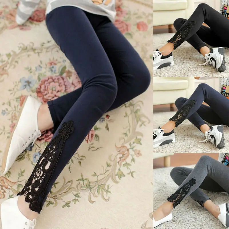 Женские сексуальные обтягивающие кружевные хлопковые брюки модные однотонные