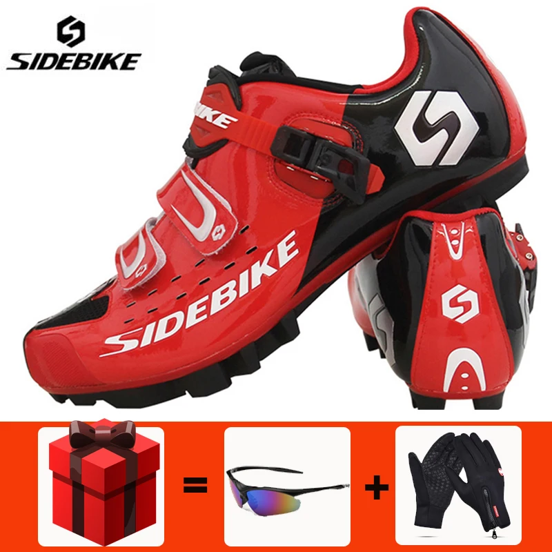 SIDEBIKE велосипедная обувь mtb мужская женская обувь для гоночного велосипеда MTB обувь для горного велосипеда кроссовки профессиональная самофиксирующаяся дышащая SD-001 - Цвет: red