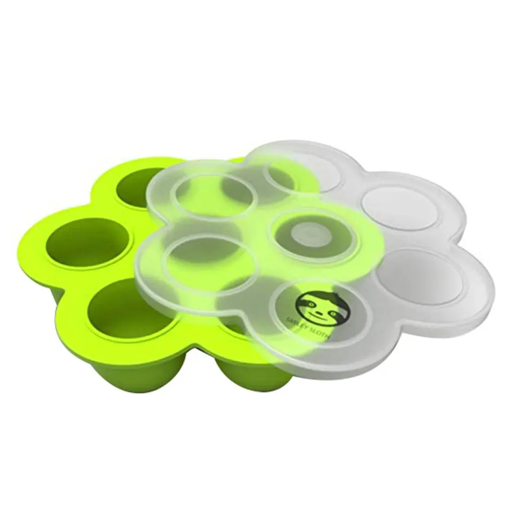 

7 Grid Food Grade Silicone Ice Cube Mold With Lid DIY Ice Cube Round Shape Ice Cream Maker Kitchen Bar Accessories