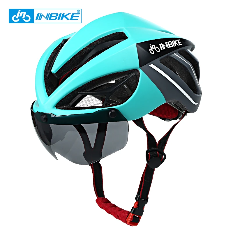 INBIKE casco da ciclismo casco da bicicletta occhiali magnetici Mountain Road caschi da bici occhiali da sole ciclismo 3 lenti casco da bici MX-9