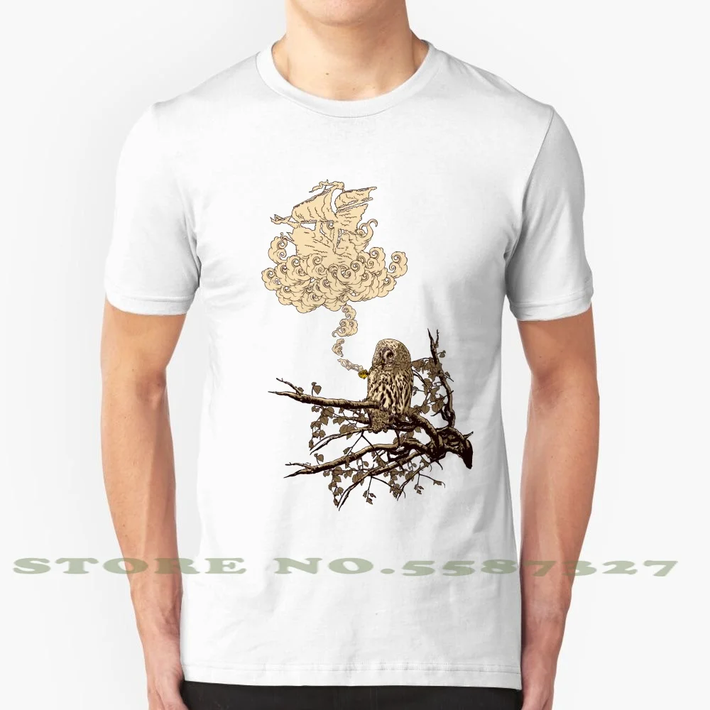 Вау это корабль! Крутой дизайн модная футболка Сова корабль Гэндальф курение
