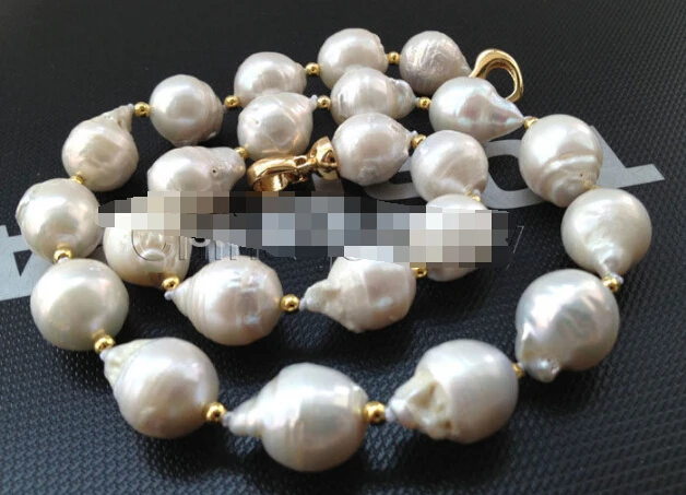 929+++Beautiful 17&quot 20mm white Reborn Keshi baroque FW pearl necklace-14k | Украшения и аксессуары