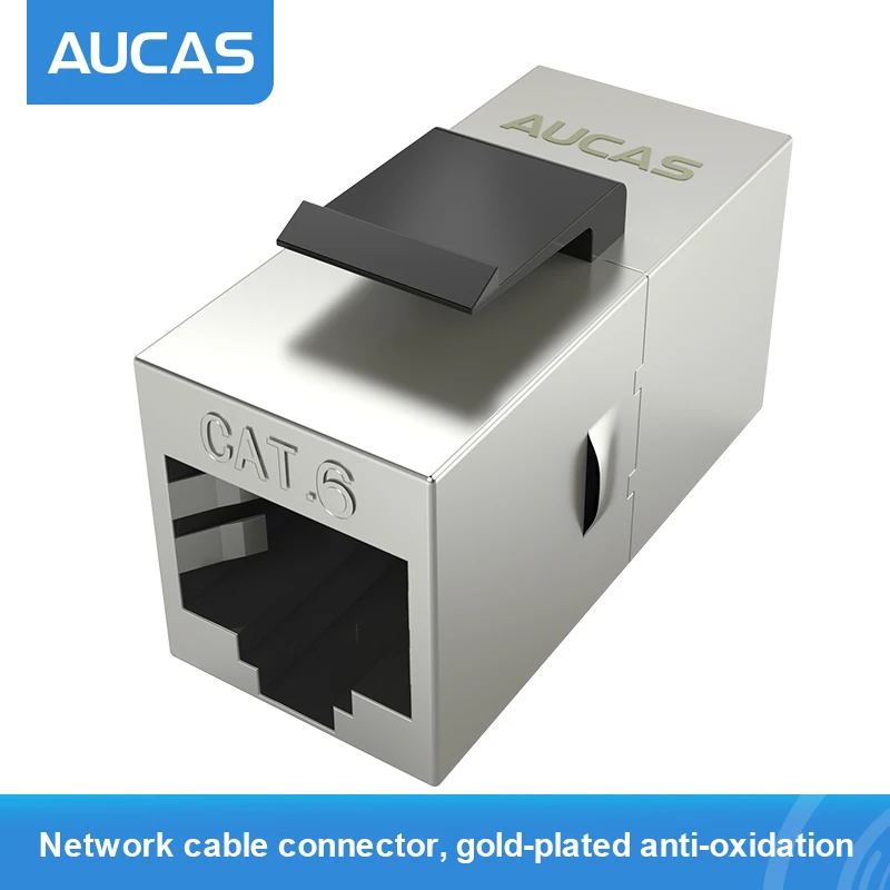 

4PCS AUCAS FTP Shielded Cat6 RJ45 Splitter Coupler keystone jack module Network Extender Plug Adapter connections Zinc Alloy