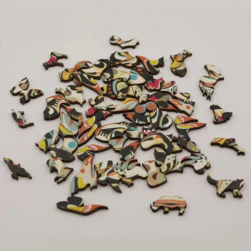 

Wooden Animal Puzzle Animal Puzzle Diy Unique Wooden Animal-shaped Puzzle For Children Puzzle Interactive Game Jigsaw Toy Gift