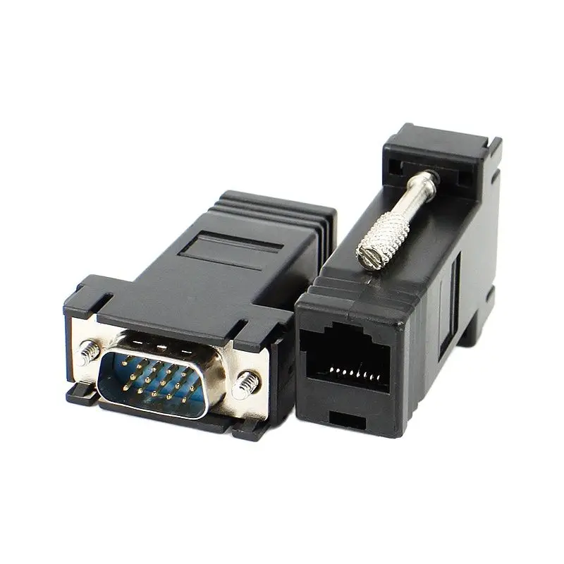 Сетевой Кабель адаптер D Sub DB15 VGA к RJ45 15Pin папа соединитель LAN CAT5 5e CAT6 HY378 2 шт.|vga to rj45|vga tod-sub vga |