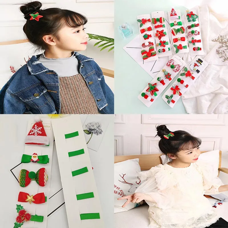 Модные аксессуары для волос 2 / 4 5 шт./компл. милый Рождественский набор заколка
