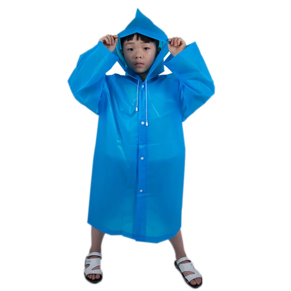 Мода из матовой кожи ребенка прозрачный эва плащ для девочек непромокаемая