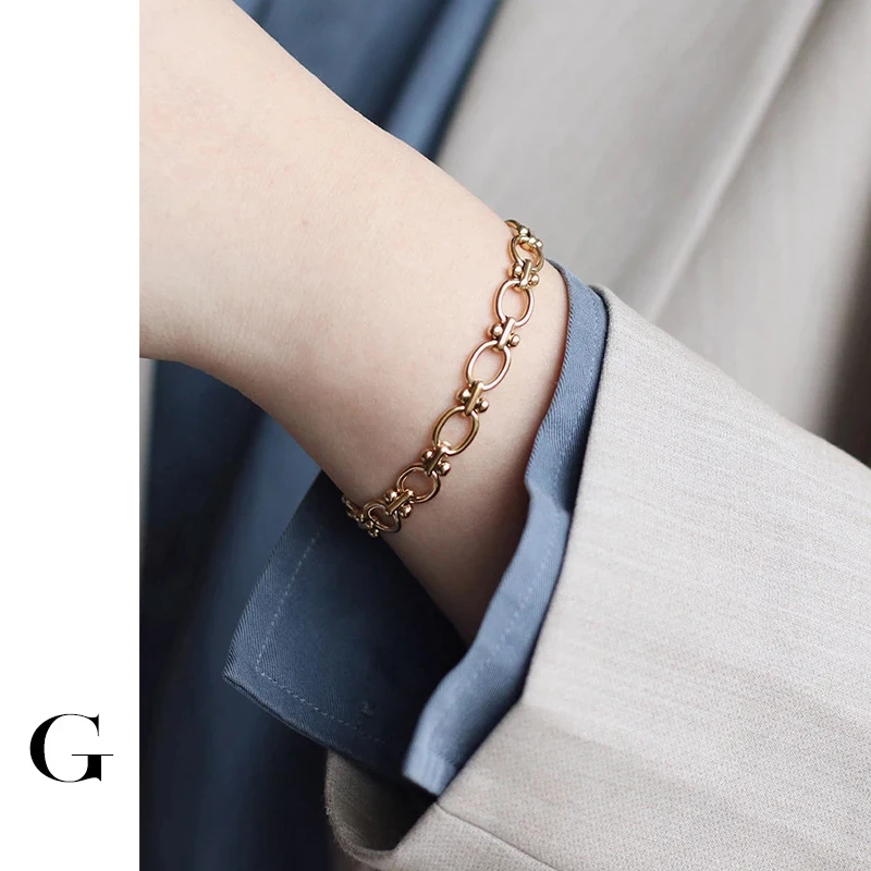 Браслеты-цепочки GHIDBK из нержавеющей стали женские массивное Ювелирное Украшение