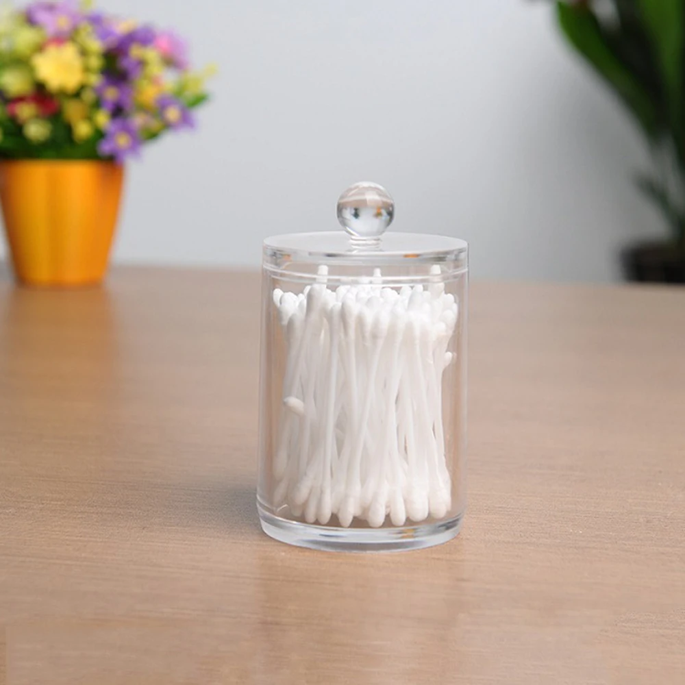2 Pcs Cotton Pad Container Multifunctional Cosmetic Holder Transparent Bottle Plastic Box Bathroom Supplies | Красота и здоровье