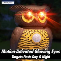 owl alarm flashing sound critter repellent ultrasonic owl alert bird scarer owl prowler decoy scarecrow for garden protector