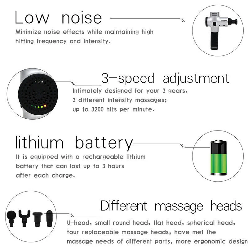 

New Muscle Massage Tool Percussion Massager Vibrating Relax with Storage Box Drop Shipping