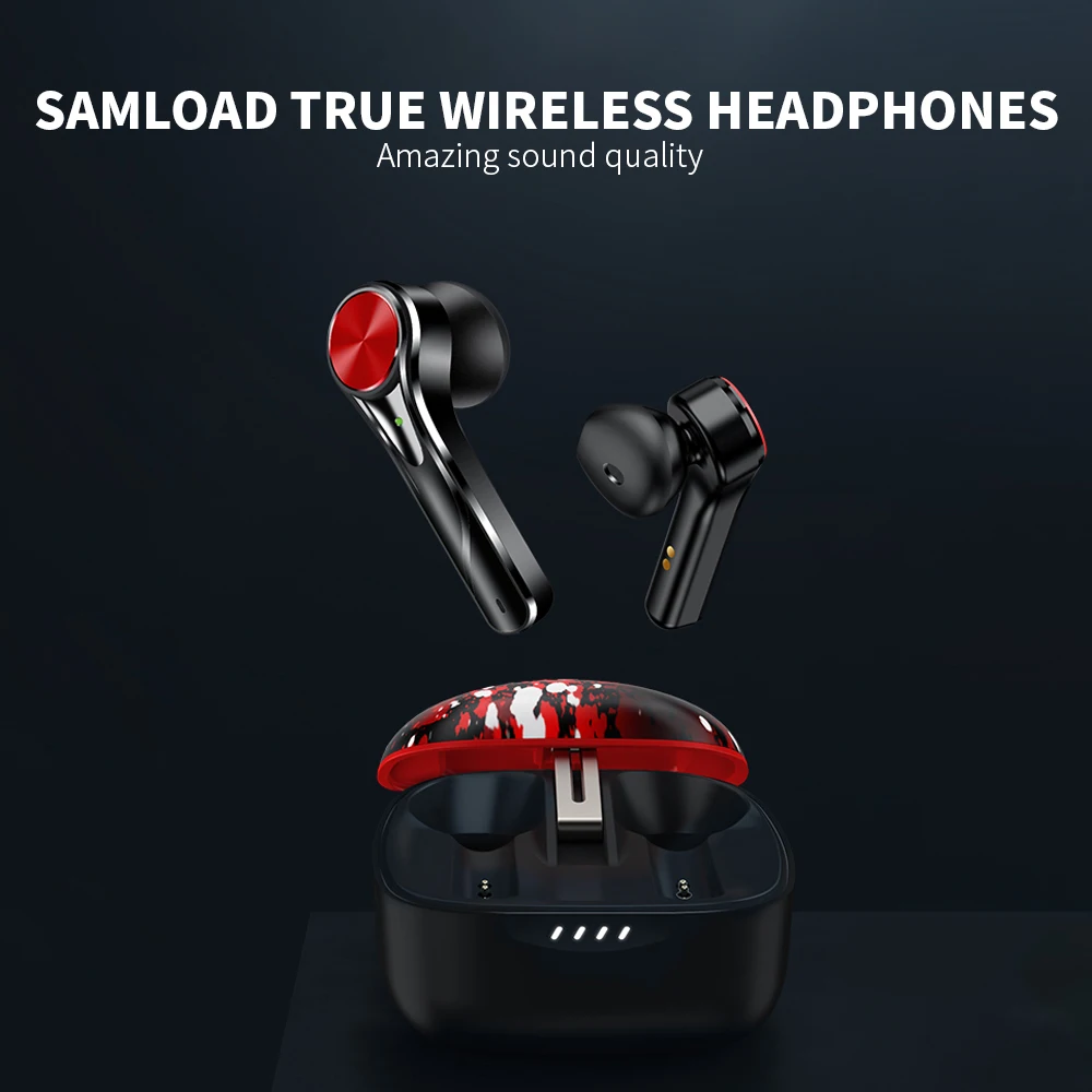 Наушники Samload Bluetooth 5,0, беспроводные наушники с глубоким басом, наушники CVC, шумоподавление с зарядным устройством для iPhone, samsung
