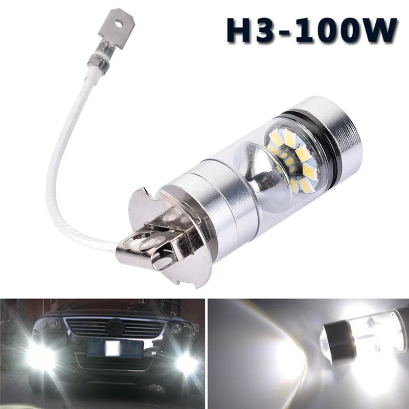 

2 шт. HID белый 6000K светодиодный H3 100W высокая мощность 2828 противотуманная фара DRL