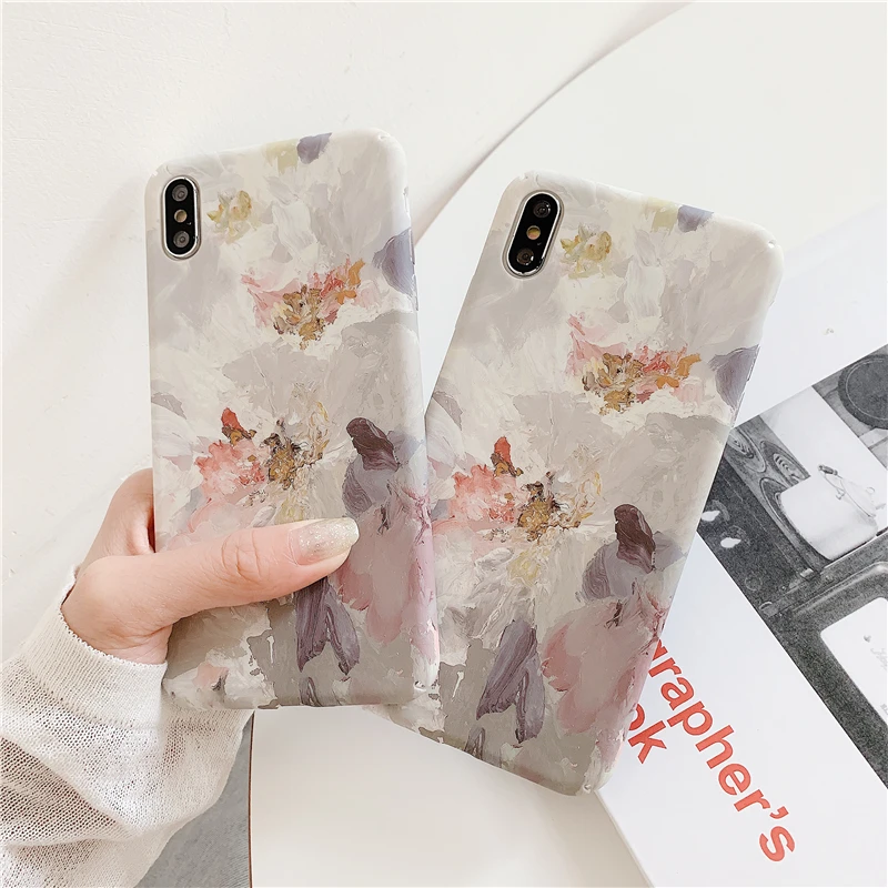 Ретро Цветочный чехол для телефона iphone XR XS Max X 6 S 7 8 Plus летняя мягкая задняя крышка