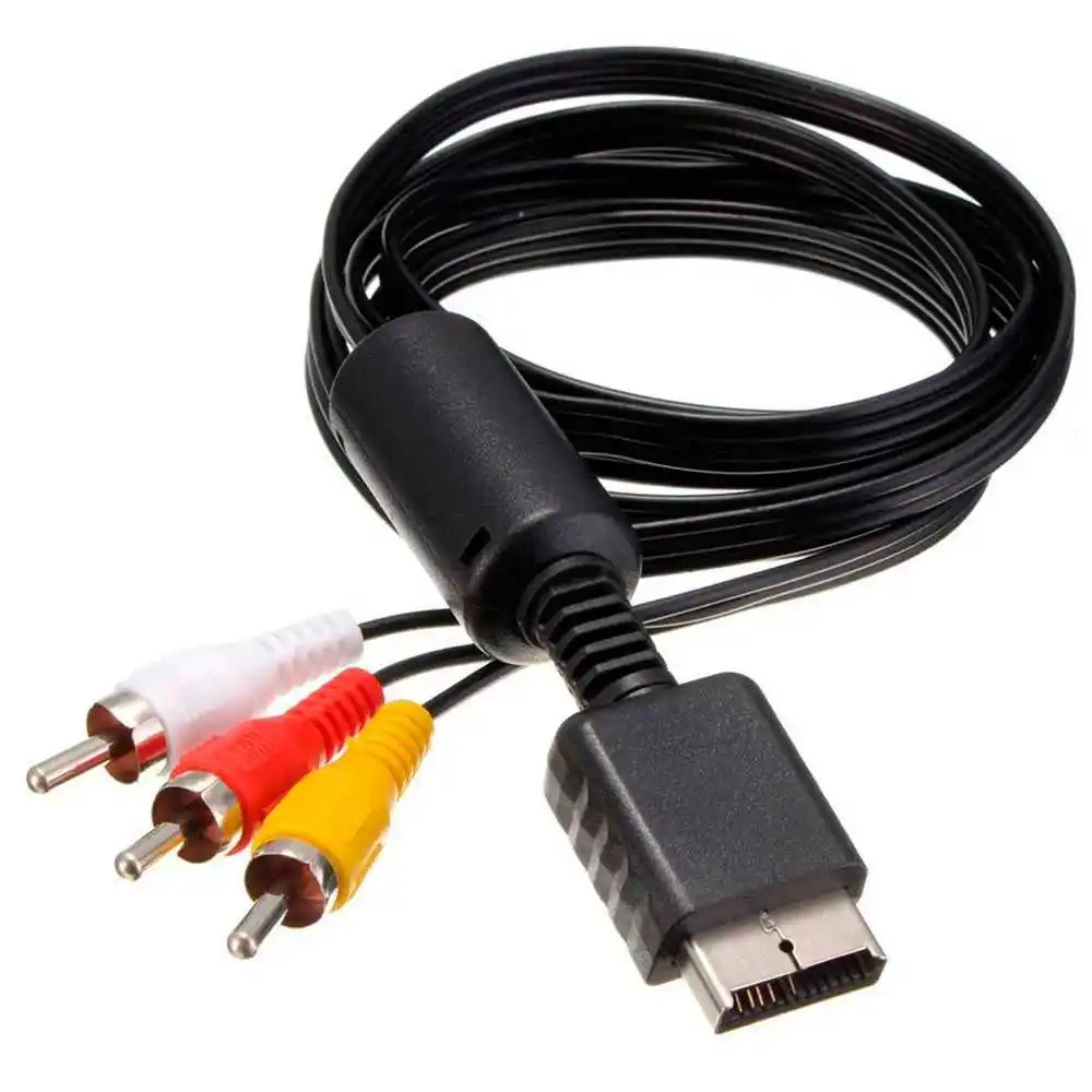 1 8 метров композитный кабель AV RCA черный для Sony PS2 PS3 и PSX|Кабели| |