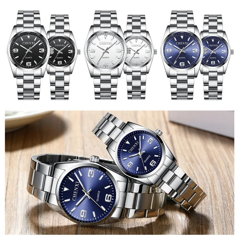 CHENXI модные часы для влюбленных классические ретро Серебристые белые пар женские