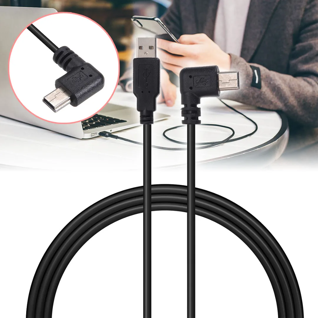 1 шт. черный Высокое качество левый угол 90 штекер градусов кабель для передачи