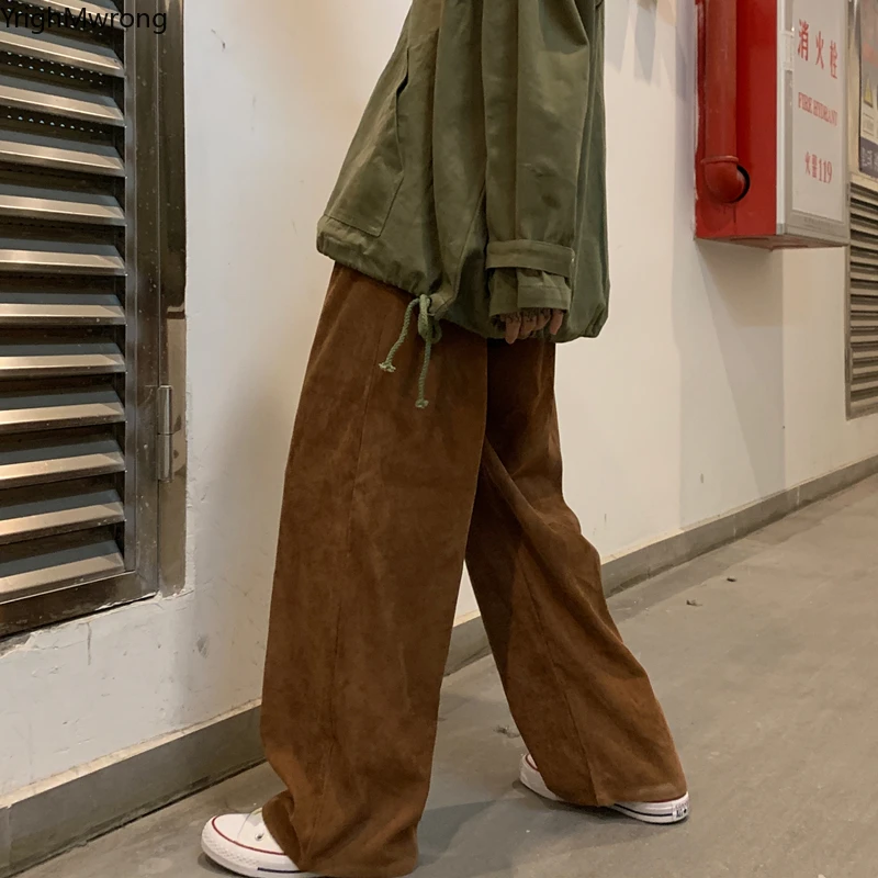 Эластичный пояс уличная одежда тонкий вельветовый карман свободные прямые