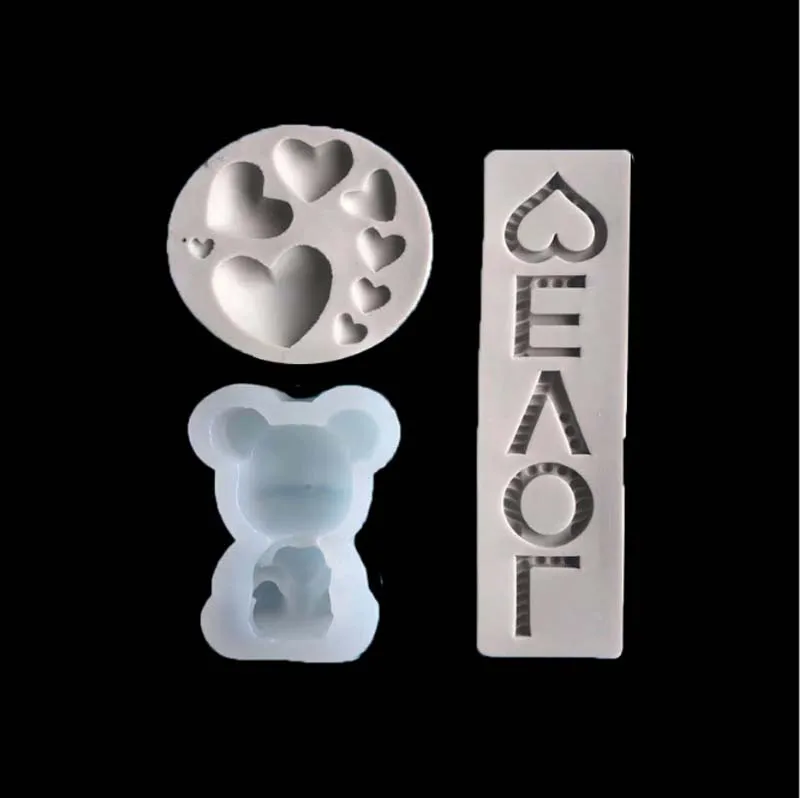

Форма из жидкого силикона в форме любовного медведя, китайское украшение для торта на День святого Валентина, молдинговая форма