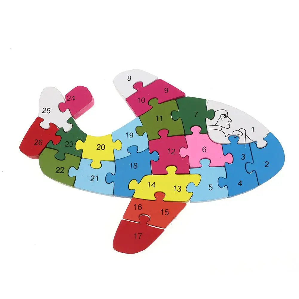 Деревянный Красочный алфавит 3D модель автомобиля пазлы развивающая детская