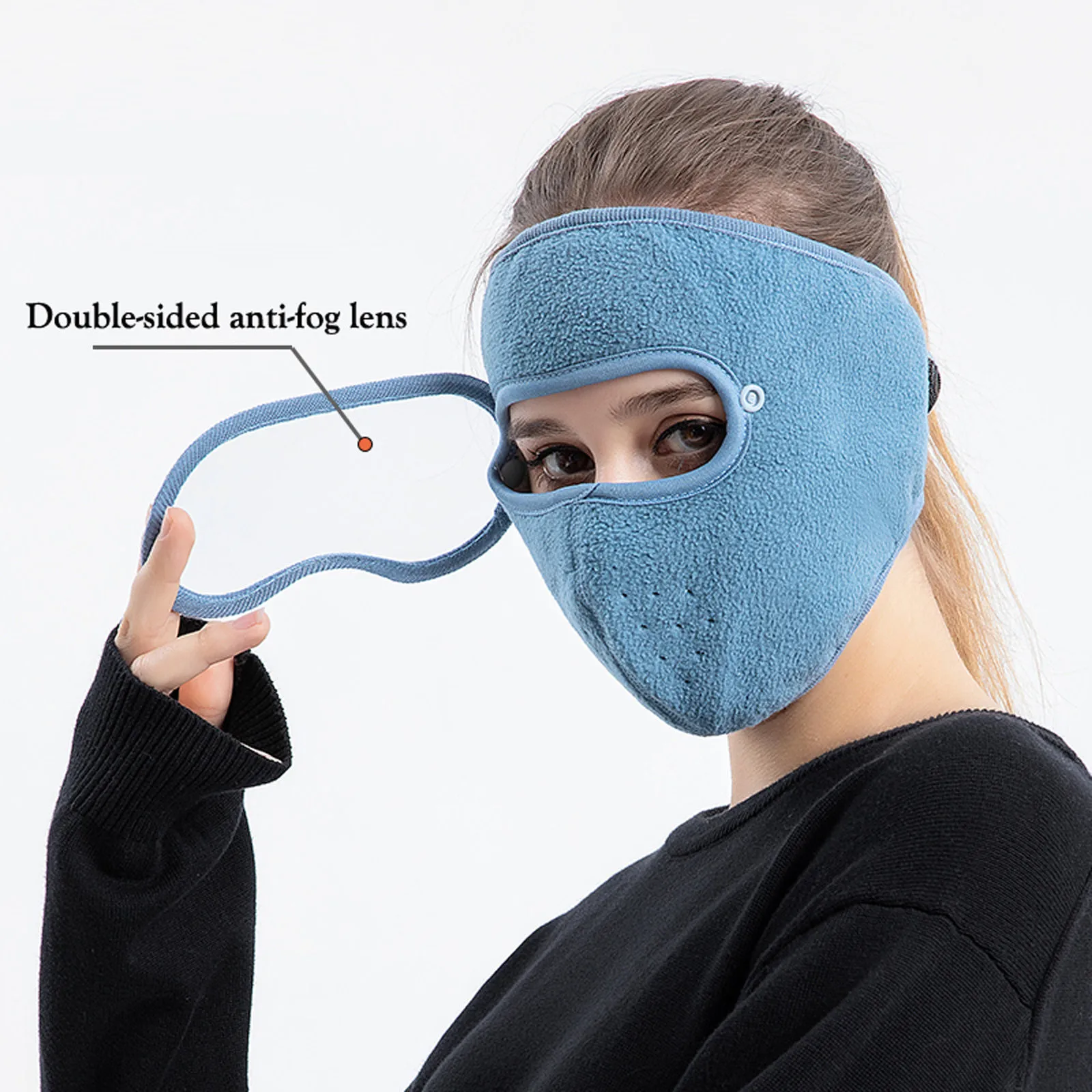 

1pc Face Cover Winter Ears And Eyes Protection Face Masks Unisex Outdoor Keep Warm Face Shield Mascarillas Anti-fog Goggles Mask