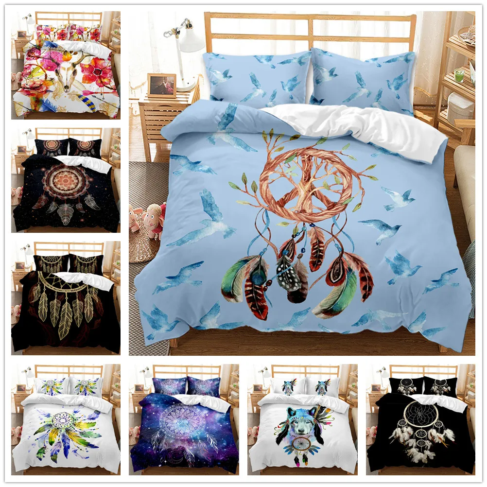 

Simple Style Dreamcatcher Bedding Set Double Bed Children Bedclothes Bed Linen Set Pillowcase Teenager Adults Duvet Cover Set
