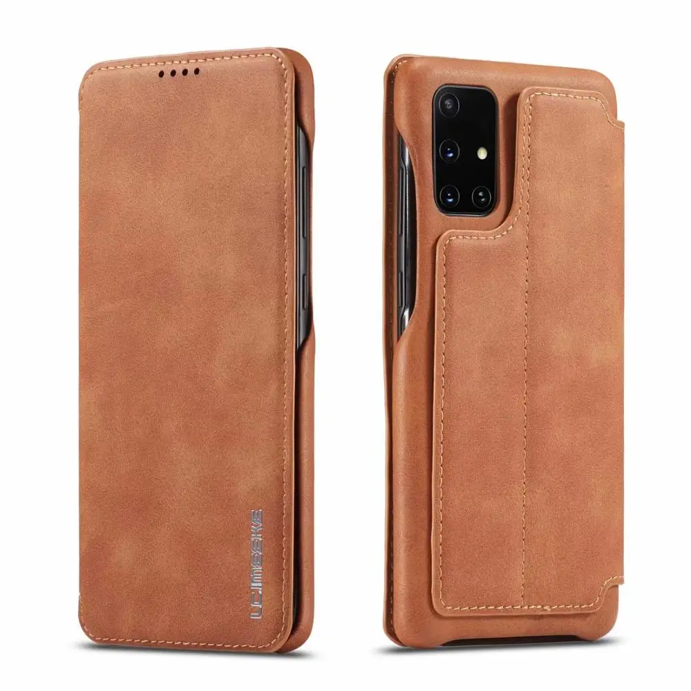 Чехол для Samsung Galaxy A51 винтажный Тонкий чехол из искусственной кожи с держателем