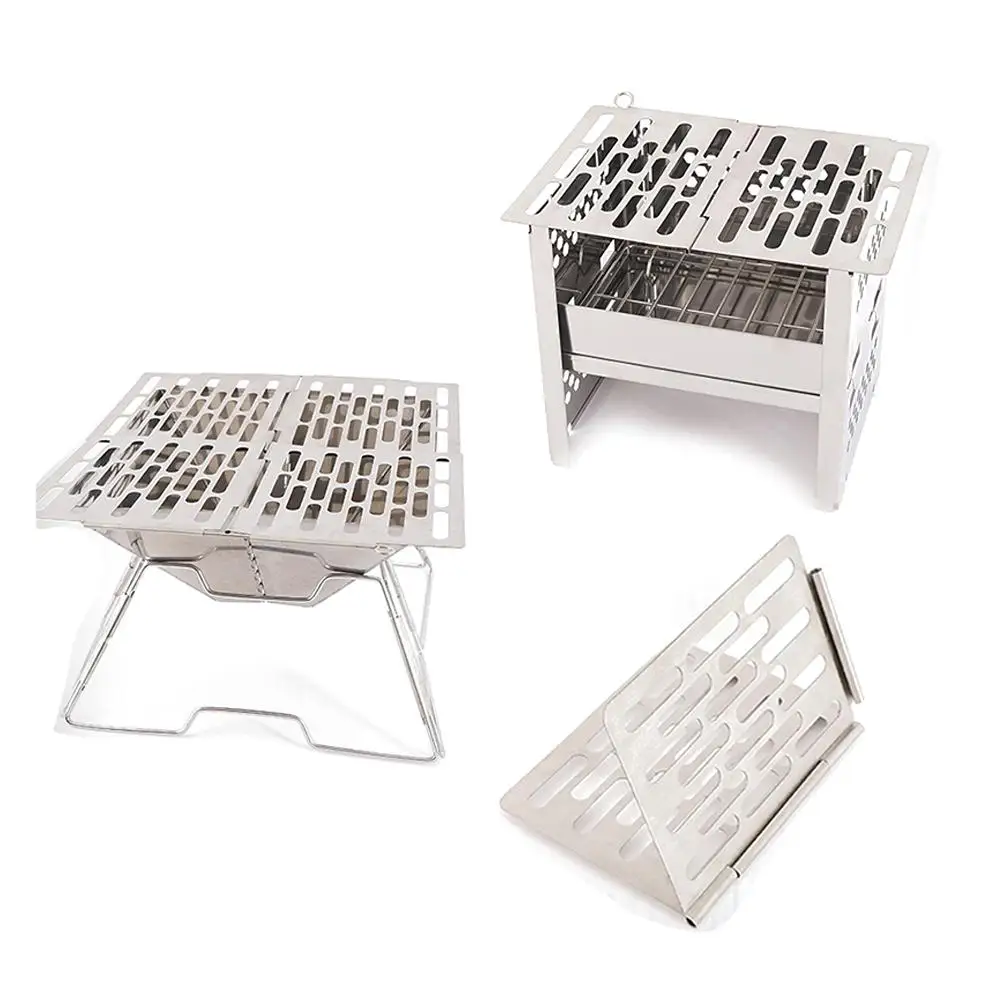 Складная мини корзина для барбекю из нержавеющей стали портативная гриль