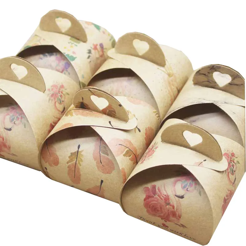 

50 шт. белая коробка из крафт-бумаги коробка для конфет Свадебные сувениры и подарочные коробки коробка для шоколада для гостей коробки това...