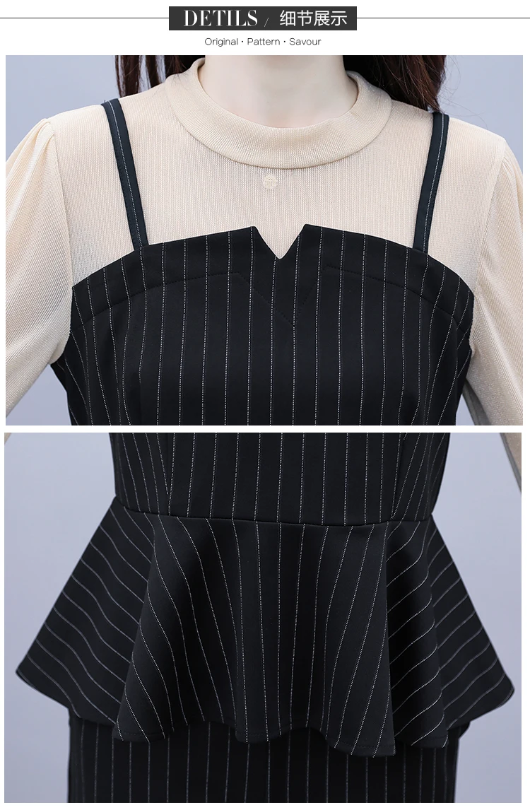 

Office Lady 2 Piece Set Women Fake Two Blazer And Pants Set Ensemble Costume Femme 2 Pieces Pantalon Woman Suits With Pants