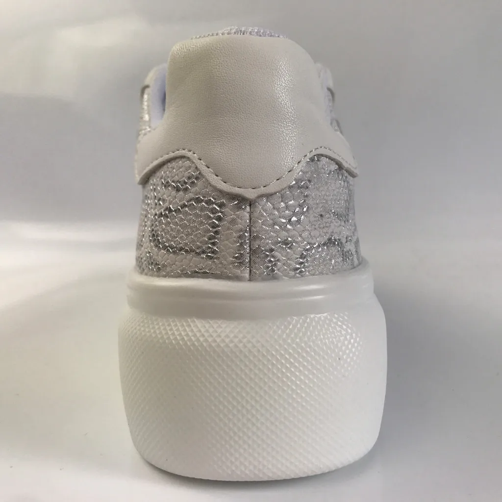 Женские парусиновые туфли со змеиным принтом летняя повседневная обувь из