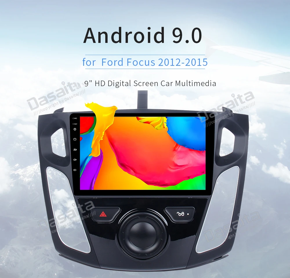 Dasaita Android 9,0 4G 32G Автомагнитола для Ford Focus 2012 2013 мультимедиа с " ips сенсорный экран 4*50 Вт MP4 WMA 4k