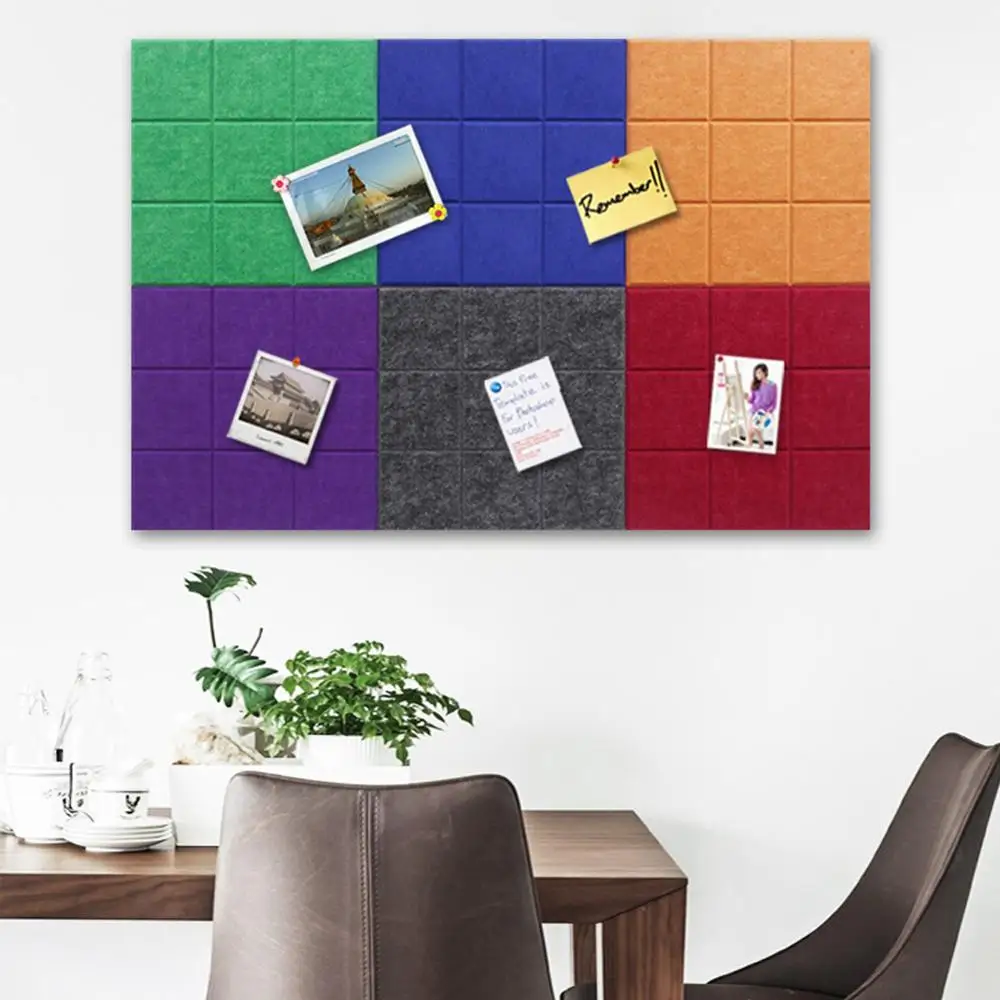 Квадратная самоклеящаяся разноцветная DIY твердая войлочная Настенная Наклейка